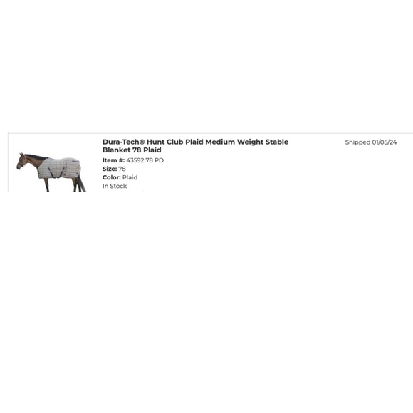 SCHNEIDERS Dura-Tech® Hunt Club Plaid Medium Weight Stable Blanket 78 Plaid - Picture 6 of 6